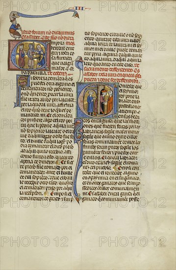 Initial E: Two Soldiers Fighting and a Judge; Initial C: A King Pulling a Man Through a Portal; Unknown, Michael Lupi de Çandiu