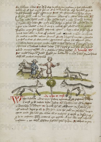 A Shepherd with his Dog and Flock; A Man Chasing Away a Wolf; Trier, probably, Germany; third quarter of 15th century; Pen