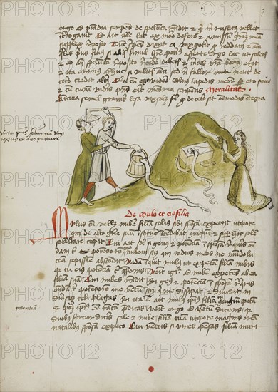 A Woman in Prayer and a Snake on a Nearby Hillock; A Man Trying to Kill a Snake with an Axe; Trier, probably, Germany