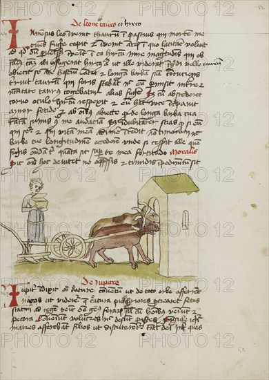 A Farmer with an Open Treasure Chest; Trier, probably, Germany; third quarter of 15th century; Pen and black ink and colored