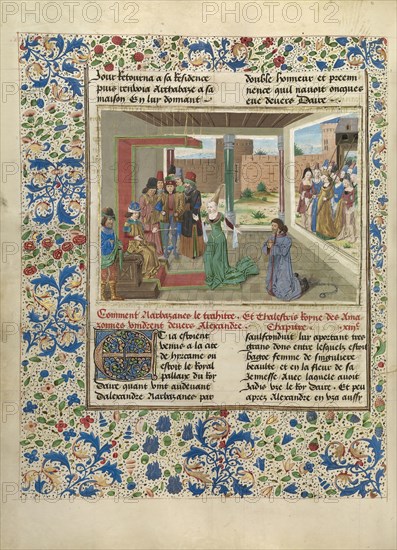 Bagoas Pleads on Behalf of Nabarzanes; Master of the Jardin de vertueuse consolation and assistant, Flemish