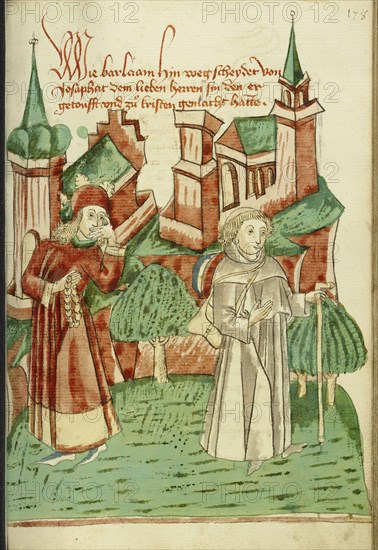 Barlaam Departs as Josaphat Watches him Sadly; Follower of Hans Schilling, German, active 1459 - 1467)
