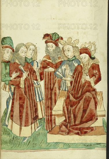 The Scholars before King Avenir and Josaphat; Follower of Hans Schilling, German, active 1459 - 1467)