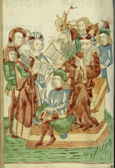 Pagan and Christian Scholars Debating; Follower of Hans Schilling, German, active 1459 - 1467, from the Workshop of Diebold