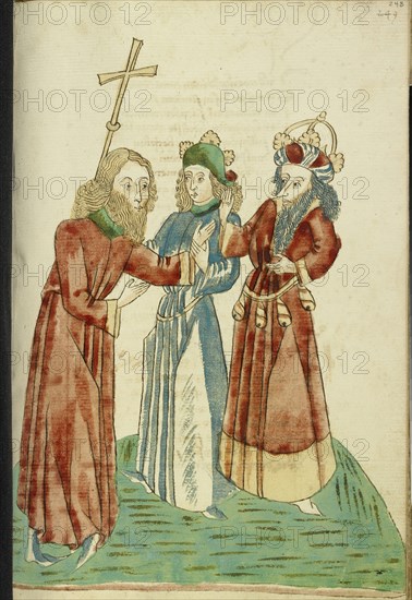 King Avenir and Josaphat Converse with Nachor; Follower of Hans Schilling, German, active 1459 - 1467)