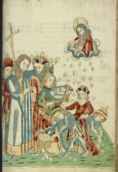 King Avenir, Josaphat, and Nachor Behold Hour Manna Fell in the Desert; Follower of Hans Schilling, German, active 1459 - 1467