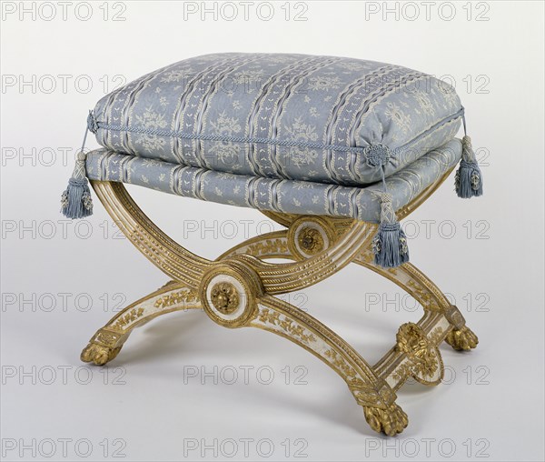 Folding Stool; Jean-Baptiste-Claude Sené, French, 1748 - 1803, master 1769), Carved by Nicolas-François Vallois French, 1738