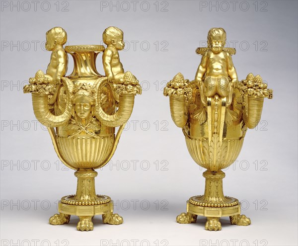 Pair of Candelabra; Attributed to Pierre Gouthière, French, 1732 - 1813,1814, master 1758), about 1775; Gilt bronze