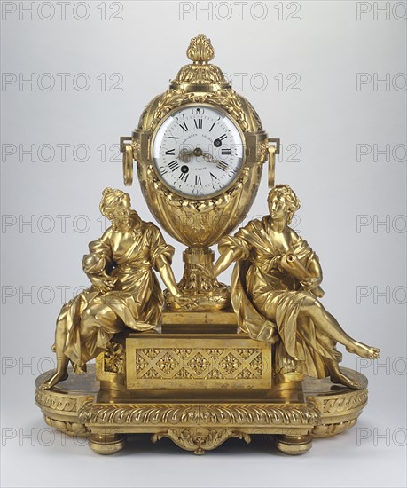 Mantel Clock; Clock movement by Étienne-Augustin Le Roy, French, 1737 - 1792, master 1758), and case by Etienne Martincourt