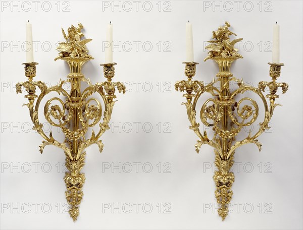 Pair of Wall Lights; Attributed to Pierre-François Feuchère, French, 1737 - 1823, master 1763), or Jean-Pierre Feuchère French