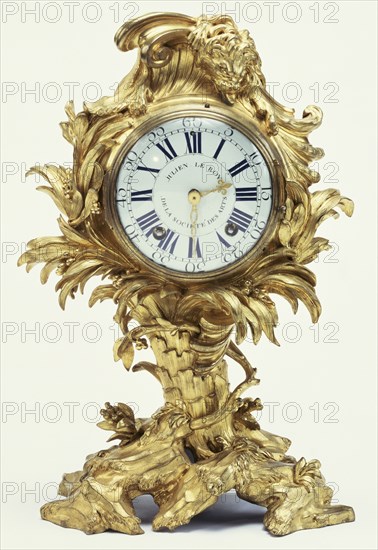 Mantel Clock; Movement by Julien Le Roy, French, 1686 - 1759, master 1713), and dial enameled by Antoine-Nicolas Martinière