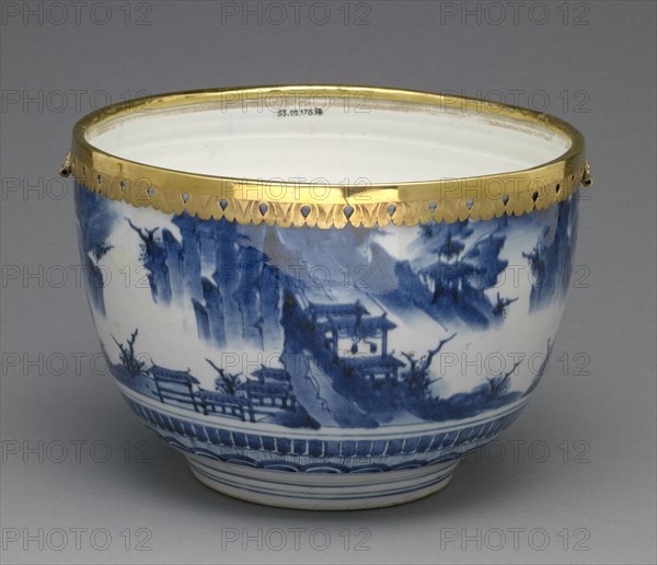 Bowl of a lidded and mounted bowl; Mounts attributed to Wolfgang Howzer, Swiss, active 1660 - about 1688, or China; porcelain