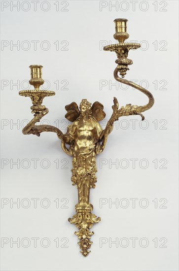 Pair of Wall Lights; about 1700; Gilt bronze