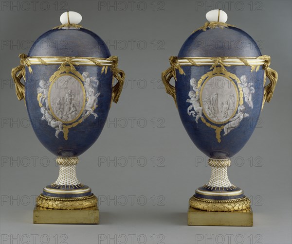 Pair of Vases; Painting attributed to Jean-Baptiste-Etienne Genest, French, active 1752 - 1789, Sèvres Manufactory French