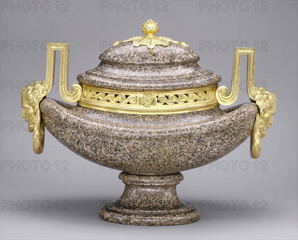 Granite Vase; Paris, France; about 1770; Granite with gilt bronze mounts; 37.1 x 48.3 x 21.6 cm, 14 5,8 x 19 x 8 1,2 in