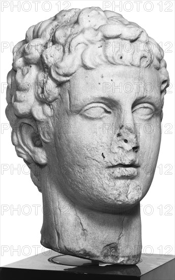 Head of a Youth; Roman Empire; 1st century B.C. - 1st century A.D; Marble; 30.5 × 21 × 24.9 cm, 12 × 8 1,4 × 9 13,16 in