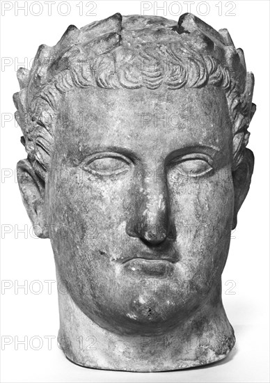 Portrait Head of a Ruler; Nicosia, Cyprus; early 1st century; Limestone with Polychrome; 29 × 20.3 × 28 cm, 11 7,16 × 8 × 11 in