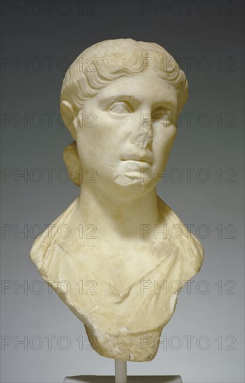 Bust of a Woman, Possibly Octavia Minor; Italy; 20 - 10 B.C; Marble; 54 × 30.5 × 20.4 cm, 21 1,4 × 12 × 8 1,16 in