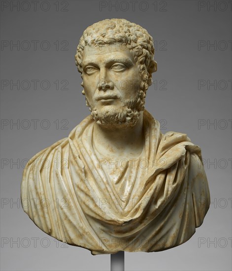 Portrait Bust of a Bearded Man; about 215; Marble; 61 × 53 × 28 cm, 24 × 20 7,8 × 11 in