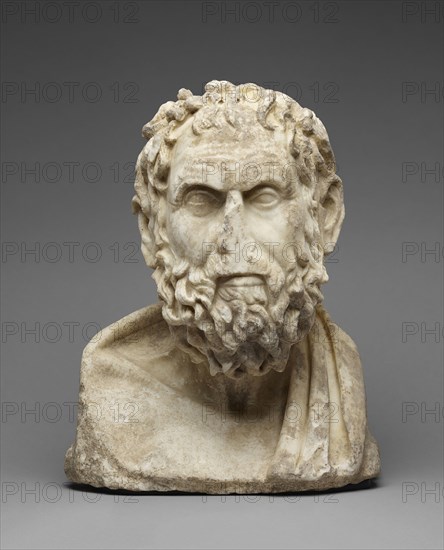 Herm Bust of a Greek Philosopher; Roman Empire; late 1st century; Italian marble; 39 × 31.3 × 19.5 cm