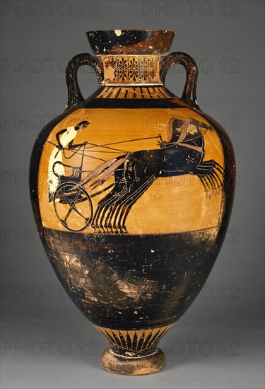 Prize Vessel with Athena; Attributed to Kleophrades Painter, Greek, Attic, active 505 - 475 B.C., Athens, Greece; 500–480 B.C