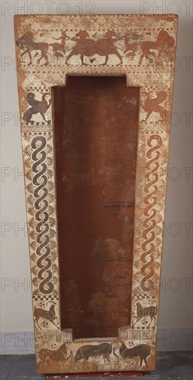 Sarcophagus; Attributed to the Albertinum Group; Clazomenae, Ionia; 480 - 470 B.C; Terracotta; 221.5 × 101 × 60 cm
