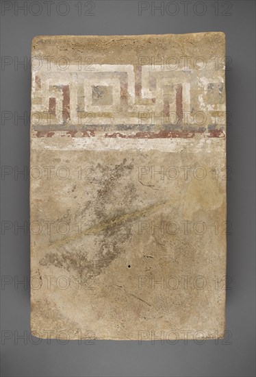 Etruscan Painted Slab with Maeander Pattern; Caere, Etruria; second half of 4th century B.C; Terracotta; 79.5 × 50.5 cm