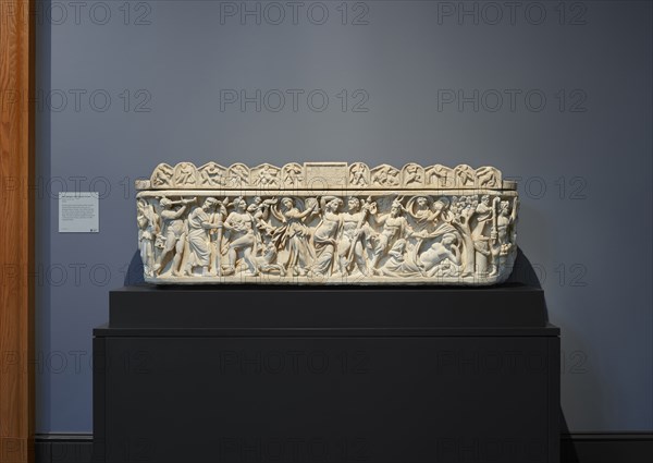 Sarcophagus with Scenes of Bacchus; Roman Empire; A.D. 210–220; Marble