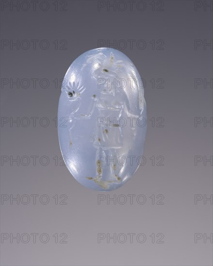 Engraved Gem; Roman Empire; 2nd - 4th century; Blue Chalcedony; 1.6 x 1 cm, 5,8 x 3,8 in