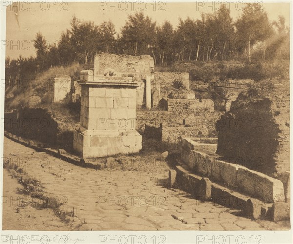 Street of Tombs, Pompeii; Firmin Eugène Le Dien, French, 1817 - 1865, Possibly printed by Gustave Le Gray, French, 1820 - 1884