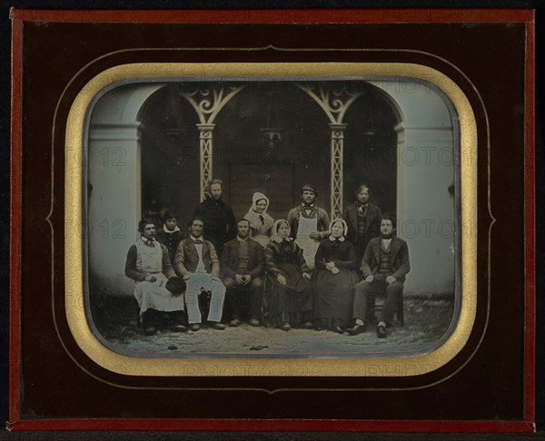 Group portrait of eleven servants of Eynard-Lullin; Jean-Gabriel Eynard, Swiss, 1775 - 1863, about 1849; Daguerreotype
