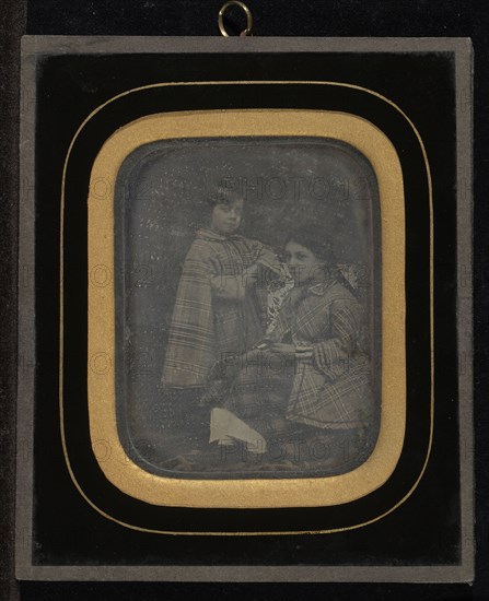 Portrait of two daughters of Sophie Eynard-Lullin; Jean-Gabriel Eynard, Swiss, 1775 - 1863, October 4, 1850; Daguerreotype