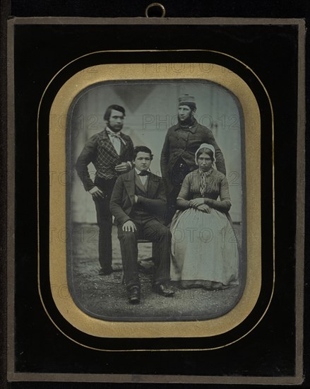 Group portrait of four servants of Jean-Gabriel Eynard; Jean-Gabriel Eynard, Swiss, 1775 - 1863, about 1847; Daguerreotype