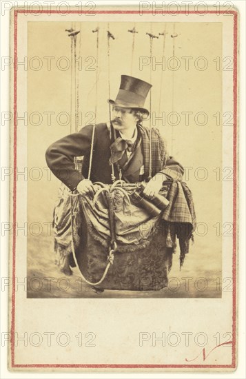 Self-Portrait as an Aeronaut; Nadar, Gaspard Félix Tournachon, French, 1820 - 1910, about 1863; Albumen silver print