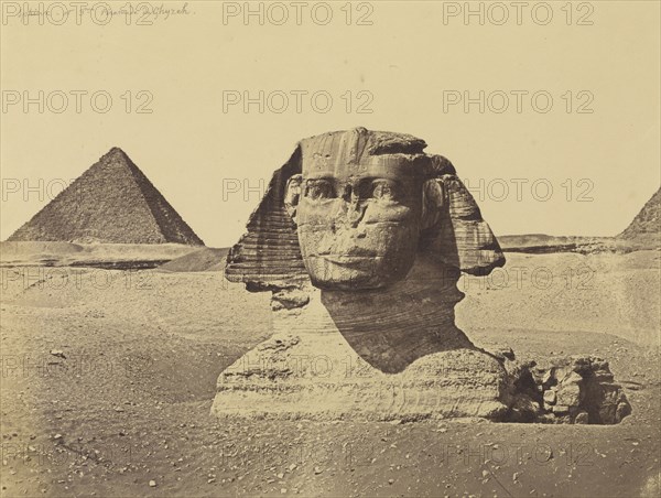 The Sphinx and The Third Pyramid of Geezah, Egypt; Wilhelm Hammerschmidt, German, born Prussia, died 1869, about 1860; Albumen