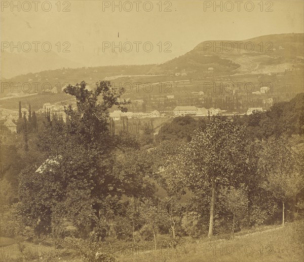 Chambery, Savoie). Vue prise de la fontaine des Eaux-Claires; V. Muzet, French, active 1860s, Chambery, France; 1860 - 1865