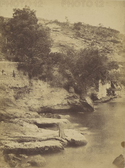 Beach, Cliff, and Water Front Cafe; Firmin Eugène Le Dien, French, 1817 - 1865, Possibly printed by Gustave Le Gray French