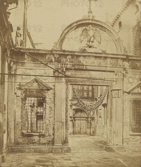 Facade of large building with archway; Domenico Bresolin, Italian, active Venice, Italy 1850s, and Carlo Ponti Italian, born