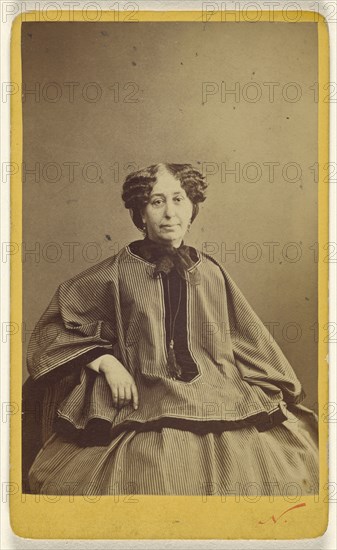 George Sand; Nadar Gaspard Félix Tournachon, French, 1820 - 1910, negative 1865; card 1870 - 1879; Albumen silver print