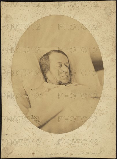 Manin on his deathbed; Adrien Alban Tournachon, French, 1825 - 1903, 1857; Salted paper print; 18.6 x 14.4 cm