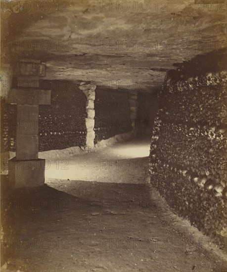 View in Catacombs; Nadar, Gaspard Félix Tournachon, French, 1820 - 1910, 1861; Albumen silver print
