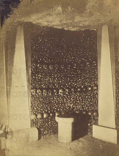 View in the Catacombs; Nadar, Gaspard Félix Tournachon, French, 1820 - 1910, 1861; Albumen silver print
