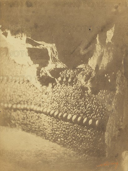 View in the Catacombs; Nadar, Gaspard Félix Tournachon, French, 1820 - 1910, 1861; Albumen silver print