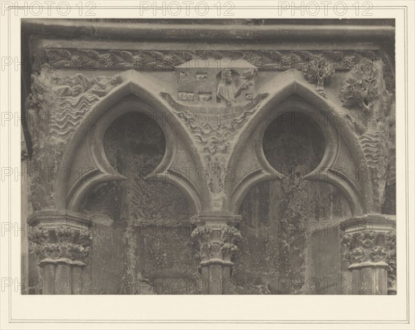 Bourges Cathedral France - Sculpture on West Front - Noah and the Ark; Frederick H. Evans, British, 1853 - 1943, 1899; Platinum