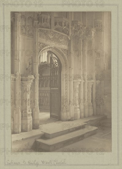 Entrance to Bishop West's Chapel; Frederick H. Evans, British, 1853 - 1943, 1897; Platinum print; 15.5 x 11 cm
