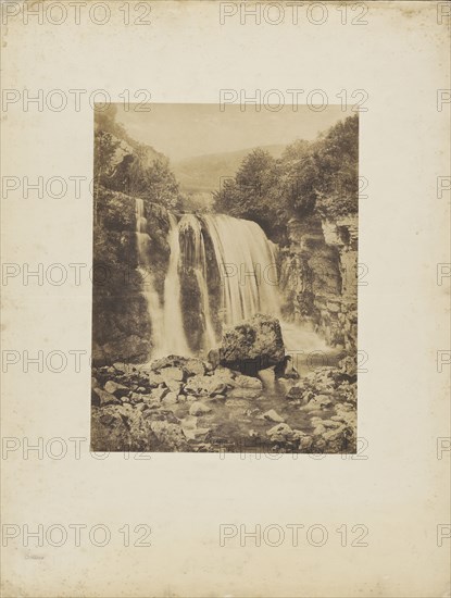 Waterfall in the Gorges du Furon, Sassenage, Isere; André Giroux, French, 1801 - 1879, Sassenage, Dauphiné, France; 1855