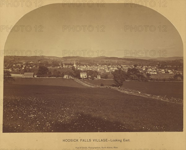 Hoosick Falls Village - Looking East; Hurd & Smith, American, active 1867 - 1900, 1871; Albumen silver print