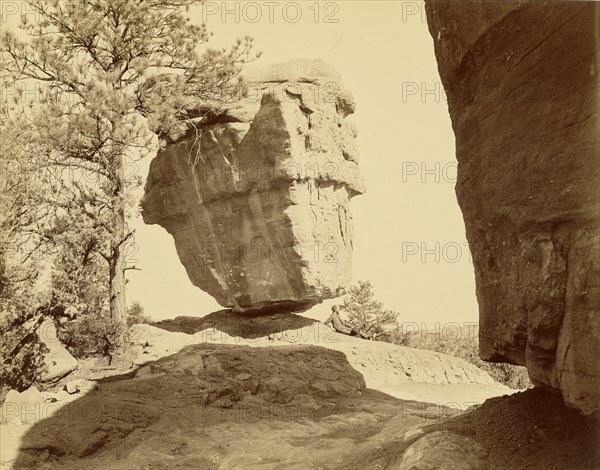 Balanced Rock, Garden of the Gods; William Henry Jackson, American, 1843 - 1942, about 1880; Albumen silver print