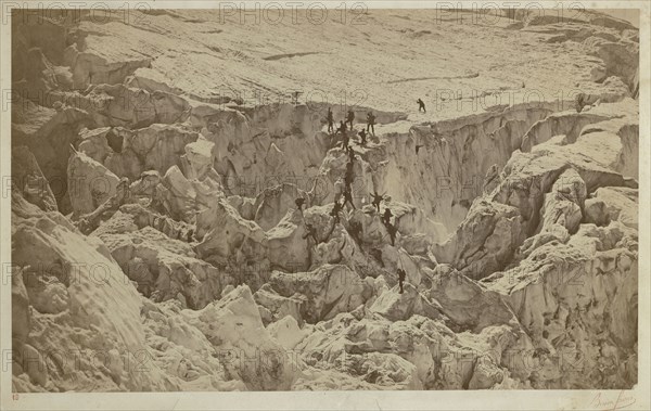 Ascent of Mont Blanc; Bisson Frères, French, active 1840 - 1864, about 1862; Albumen silver print
