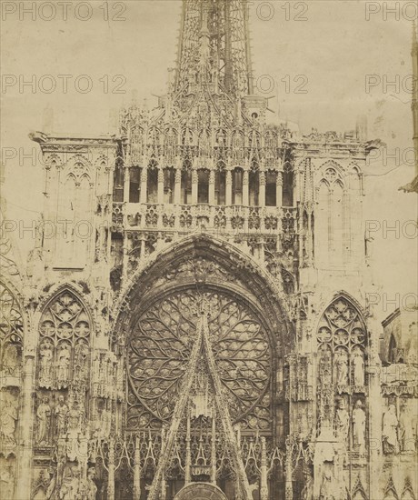 Rouen Cathedral; Auguste-Rosalie Bisson, French, 1826 - 1900, Rouen, France; about 1857 - 1858; Albumen silver print